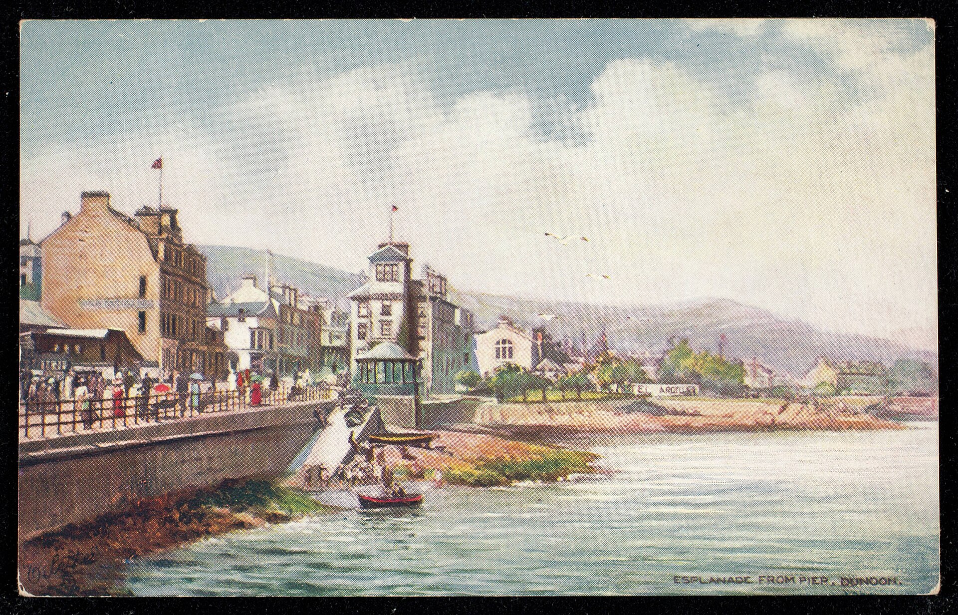 The Dunoon esplanade and seafront terraces viewed from the pier.